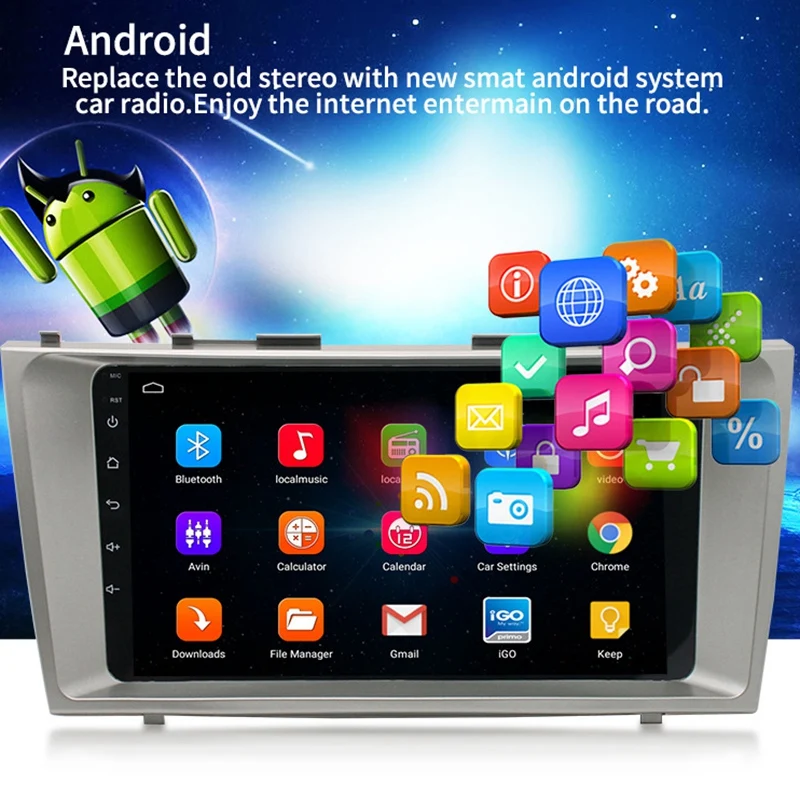 1+16G 9inch Android 9.1 2 Din Masina GPS Radio Stereo Player Multimedia pentru Toyota Camry 2007-2011