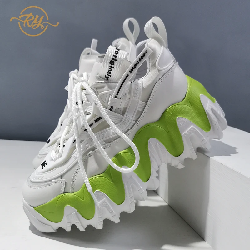 RY-RELAA Europa stația de pantofi pentru femei adidași din Piele albă pene 2020 moda platforma adidasi ins indesata adidași