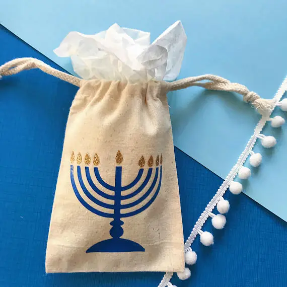 Personalizate Hanukkah menora Evreiască tradiție Steaua lui David nunta petrecere de ziua favoarea cadou de bun venit Saci de kituri de pachete