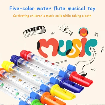 5Pcs Apă Flaut Jucărie de Copii, Copii de Colorat Apa Fluiere Cadă Tunes, Jucarii de Distracție Sunete de Muzică Copil de Dus Jucarie Baie pentru Copii