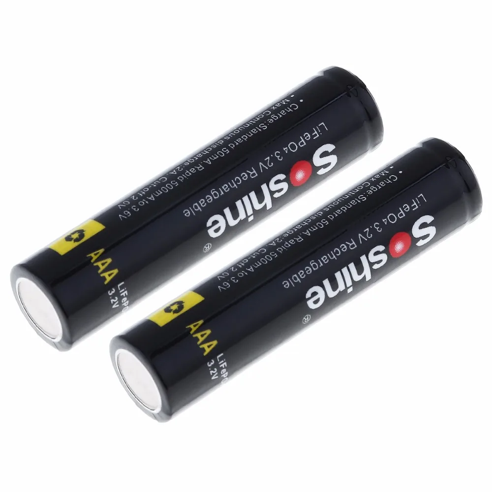 Soshine 4buc 10440 280mAh 3.2 V LiFePO4 baterie Reîncărcabilă Baterie AAA 3A Bateria +Suport Baterie Cutie cu 2 buc Baterie Conectori