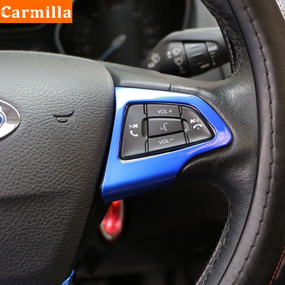 Carmilla 3Pcs/Set Interior ABS Cromat Volan Panou de Protecție Capac Ornamental pentru Ford Ecosport 2018 2019 2020 Accesorii