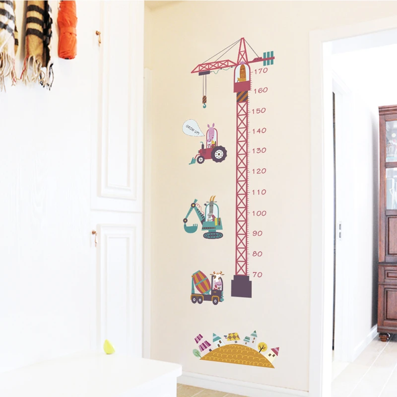 Tofok DIY Animale de Desene animate pentru Copii cu Înălțimea de Măsurare Autocolante de Perete New Sosire Pepinieră de Perete Decal Creative Home Decor 60*90cm
