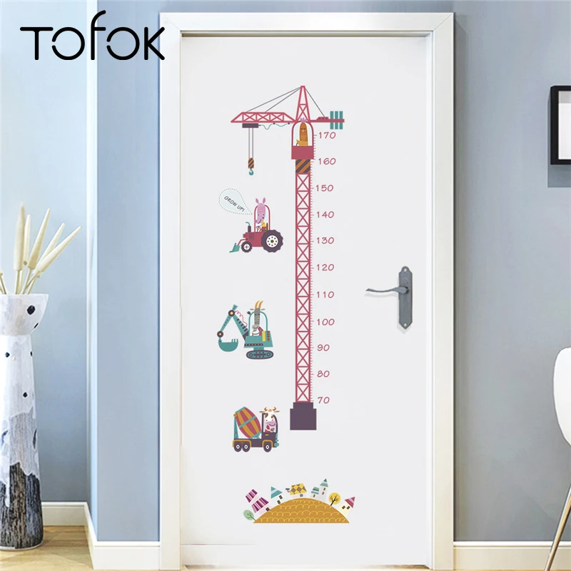 Tofok DIY Animale de Desene animate pentru Copii cu Înălțimea de Măsurare Autocolante de Perete New Sosire Pepinieră de Perete Decal Creative Home Decor 60*90cm