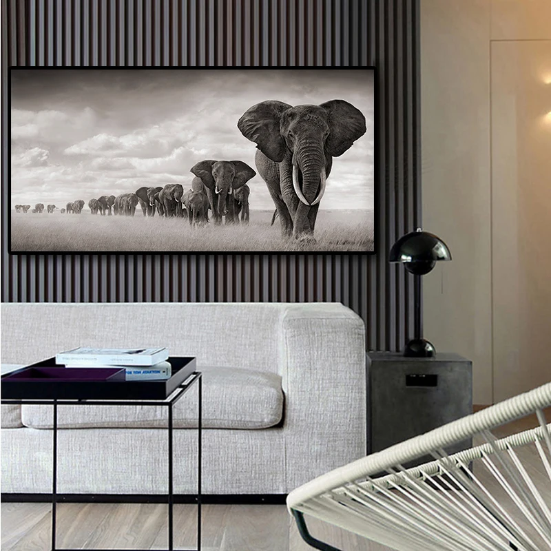 Elefant African Animal Picturi pe Panza de Artă Peisaj Postere si Printuri Abstracte de Arta pe Perete Poza pentru Living Decorul Camerei