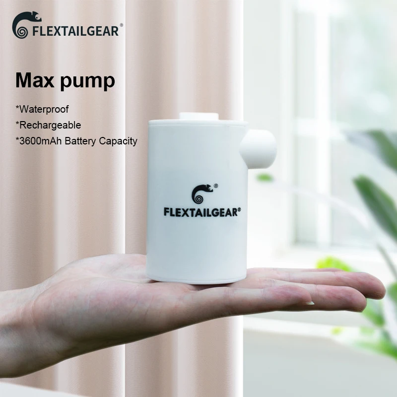 FLEXTAILGEAR Max Pompa Ultralight USB Reîncărcabilă rezistent la apa Pompa de Aer Portabil, Pompa de Aer Umfla Dezumfla Pentru Camping Pad Saltea