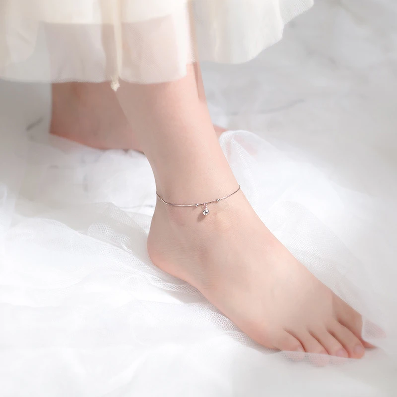 Modian Drăguț Clopote Minge Mică Anklect pentru Femei de Moda de Argint 925 Link-ul Lanț Brățară Stil Japonez Bine Gewelry Cadou