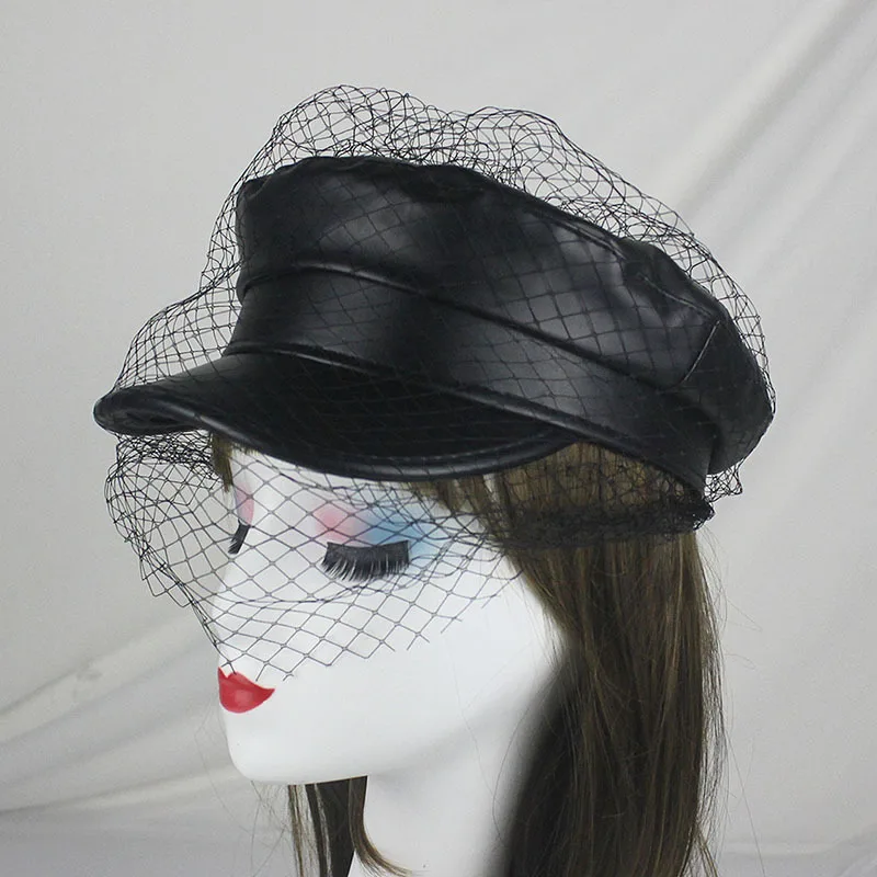 Cpop Noua Moda din Piele PU Bereta de Înaltă Calitate Femei Culoare Solidă Berete Personalitate Casual Femei Pălării de Fată Mare Pălării de Moda