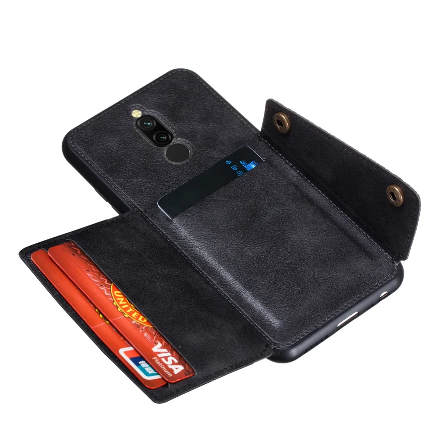 Caz pentru Redmi 8 8a Nota 8 7 Km 9t Pro Card Wallet Cover pentru Xiaomi Mi 9t Redmi K20 K30 7a Notă 8T din Piele PU Portofel Magnetic