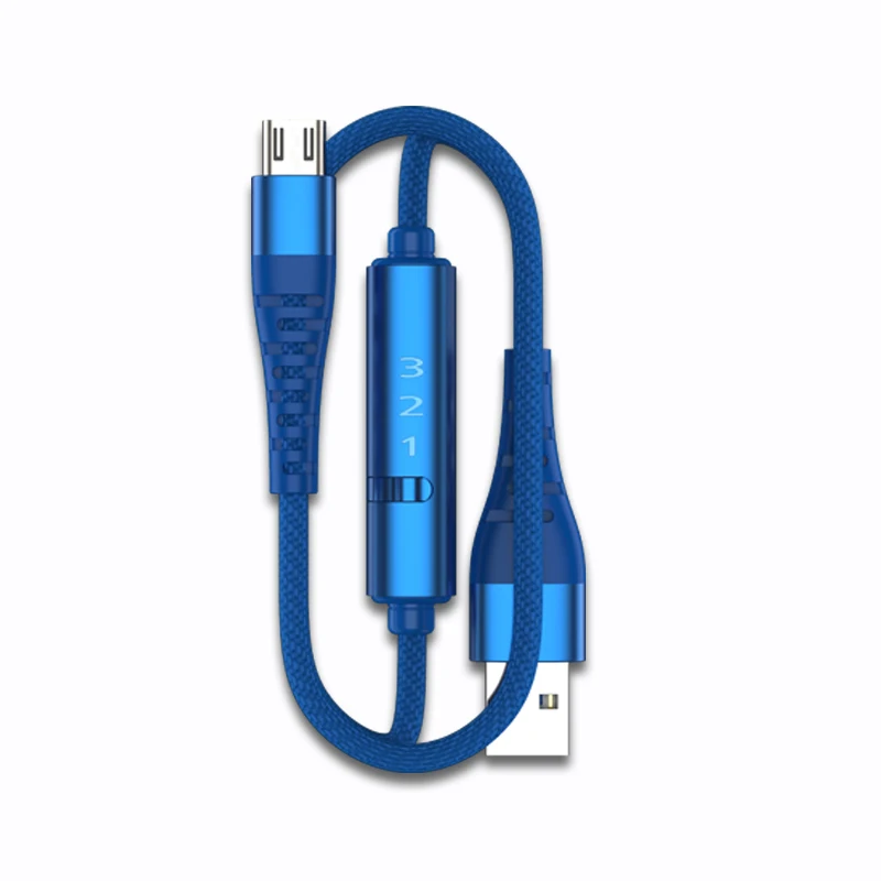 Ranboda 2m USB 3.0 Cablu Micro USB 3A Încărcare Rapidă cu Timer și Comutatorul de Alimentare pentru Telefon Android Nailon Împletite Metal Conector