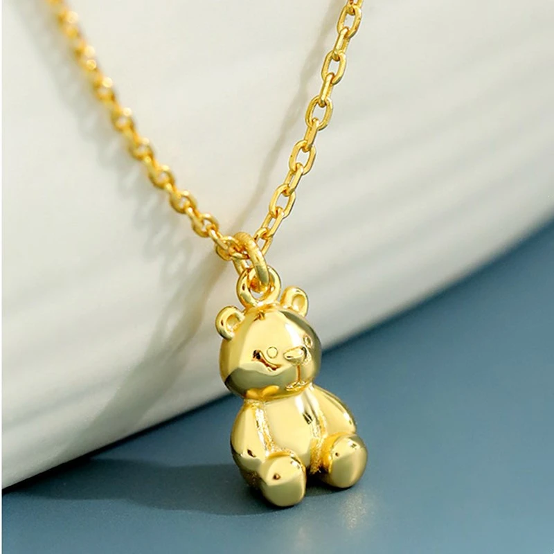 YIZIZAI de Culoare de Aur Coliere Pentru Femei Drăguț Urs Pandantive Link-ul Lanț Colier Plata De Ley Collares Mujer de Bijuterii