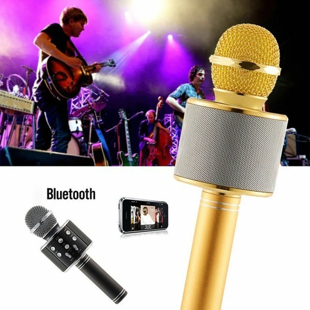 WS858 Bluetooth Microfon Wireless WS858 Portabile Karaoke Microfon USB KTV Player Bluetooth Speaker Înregistra Muzică Microfoane