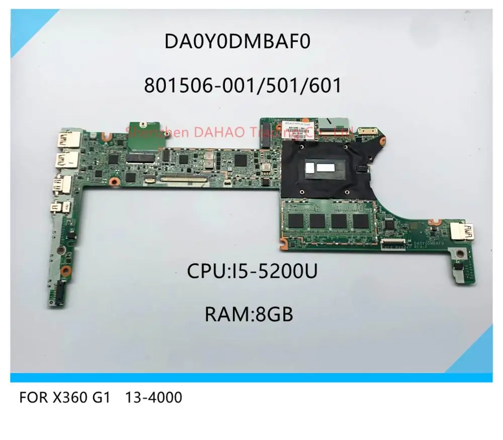801506-001 801506-501 Original placa de baza Pentru HP 13-4000 X360 G1 Laptop placa de baza DA0Y0DMBAF0 Cu i5-5200U 8GB RAM de TESTARE