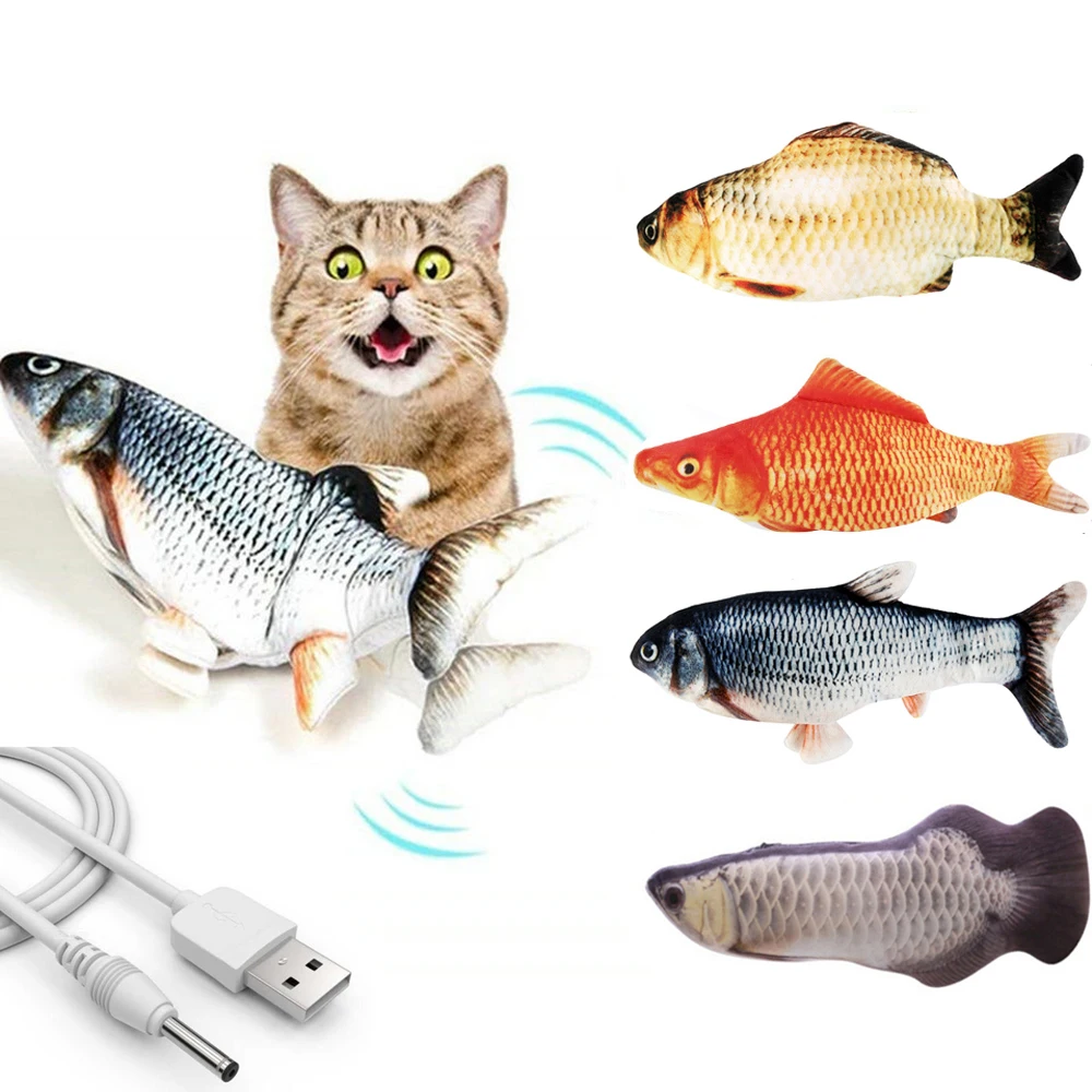 Electronice Muta de Pescuit de Pește 3D Electric de Încărcare USB de Simulare Pește Jucării pentru animale de Companie Joc Jucărie pisica consumabile Copilului jucării Distractive