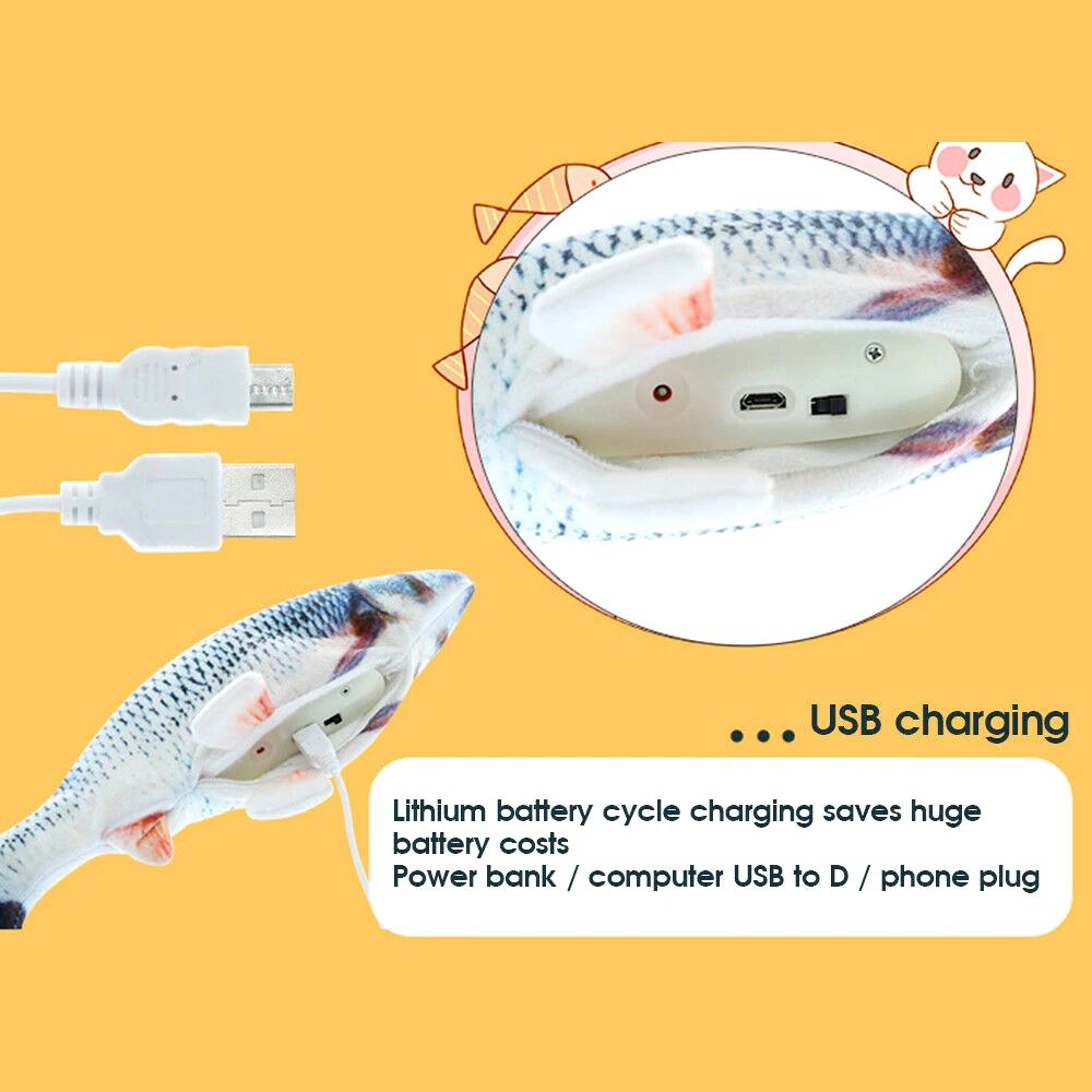 Electronice Muta de Pescuit de Pește 3D Electric de Încărcare USB de Simulare Pește Jucării pentru animale de Companie Joc Jucărie pisica consumabile Copilului jucării Distractive