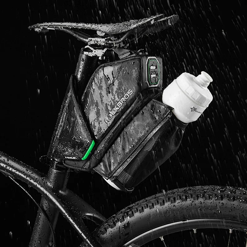 ROCKBROS Ciclism Biciclete Șa Sac Cu Apă Sticlă Buzunar Impermeabil Biciclete MTB din Spate Saci Bancheta din Spate Coada Geanta Accesorii pentru Biciclete
