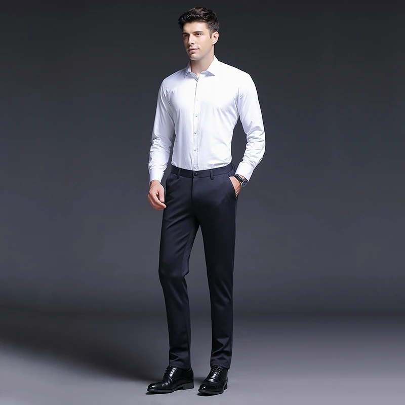 Noi de moda de Înaltă Calitate pentru Bărbați Pantaloni Drepte Primăvara și Vara de sex Masculin de Afaceri Clasic Casual, de Lungime Completă Mijlocul mens Pantaloni