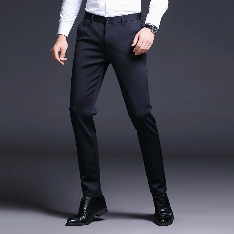Noi de moda de Înaltă Calitate pentru Bărbați Pantaloni Drepte Primăvara și Vara de sex Masculin de Afaceri Clasic Casual, de Lungime Completă Mijlocul mens Pantaloni