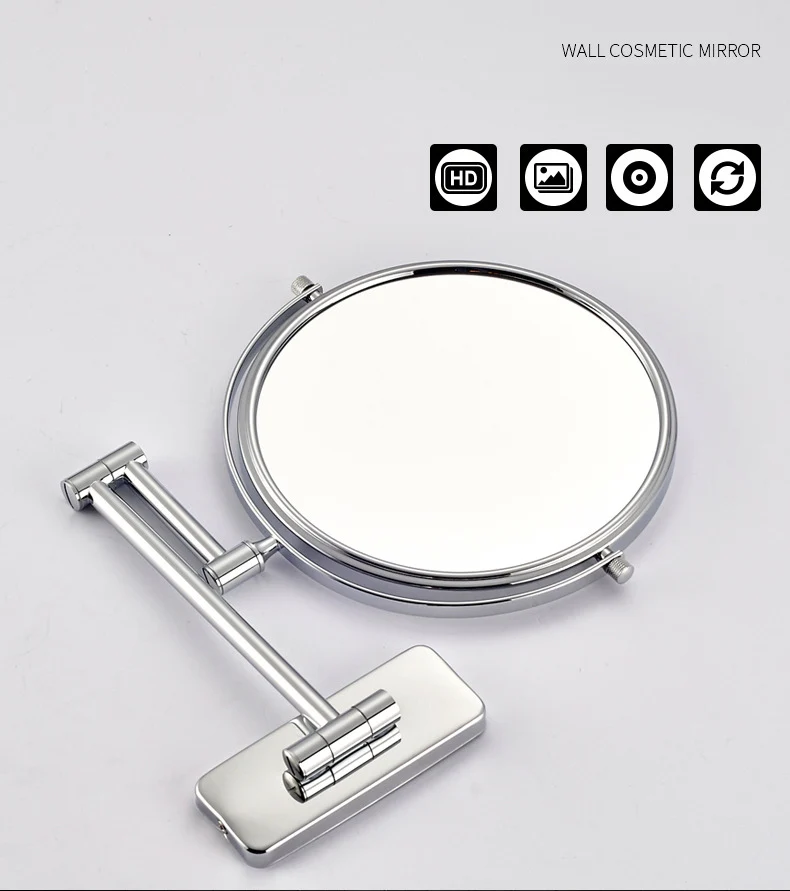 Oglindă de machiaj de Pliere Reglabil pentru Montare pe Perete Oglindă Mărire 3/5/7/10x față-Verso Cosmetice Dormitor Baie Oglinzi