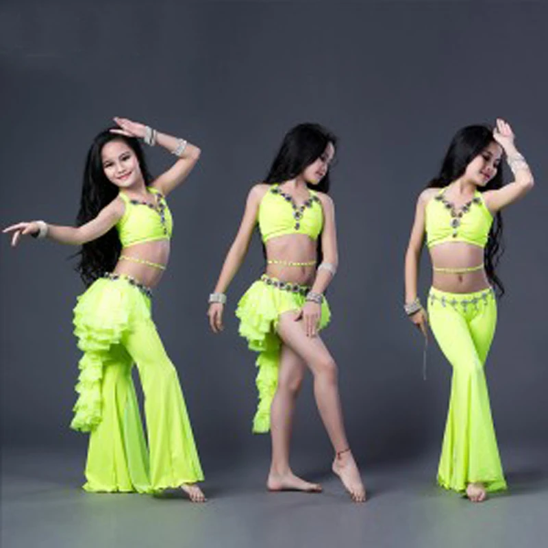 Noi 2018 copii/copil/fete Dans din Buric, Costume Sexy 3-Piese de Dans Oriental Costume pentru Spectacole S/M/L dimensiune