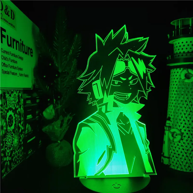 Eroul meu mediul Academic 3D Lumini de Noapte DENKI KAMINARI CONDUS Lamparas Boku No Hero Academia Anime Lampa Lampara De Noche Dormitorio Lumini