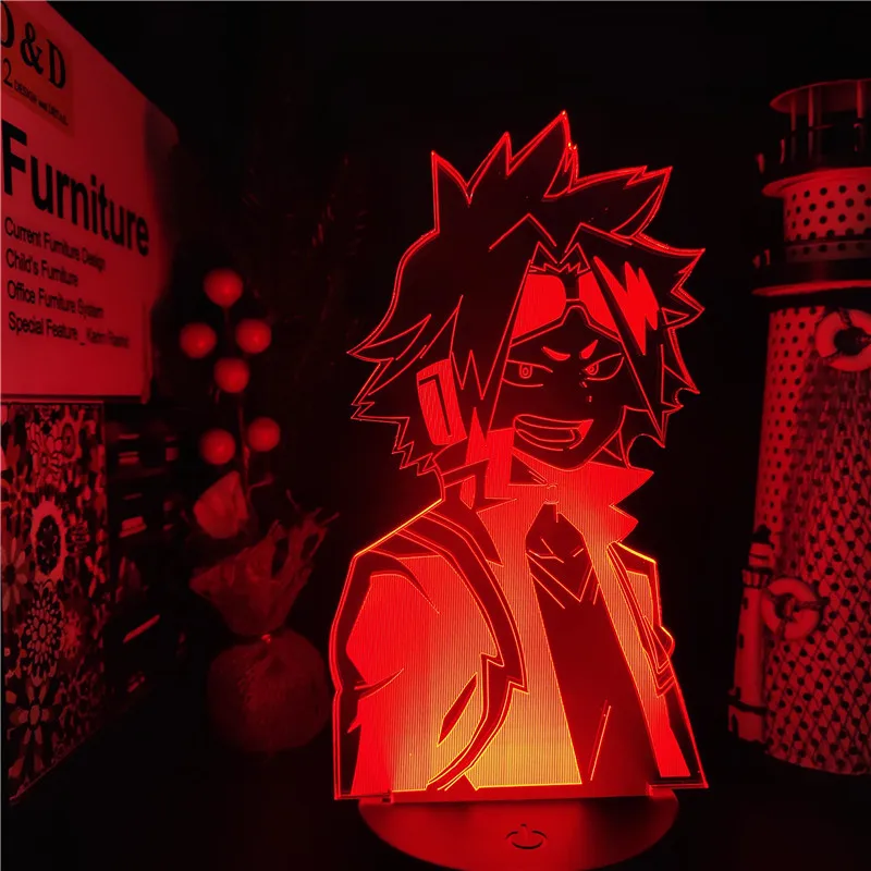 Eroul meu mediul Academic 3D Lumini de Noapte DENKI KAMINARI CONDUS Lamparas Boku No Hero Academia Anime Lampa Lampara De Noche Dormitorio Lumini
