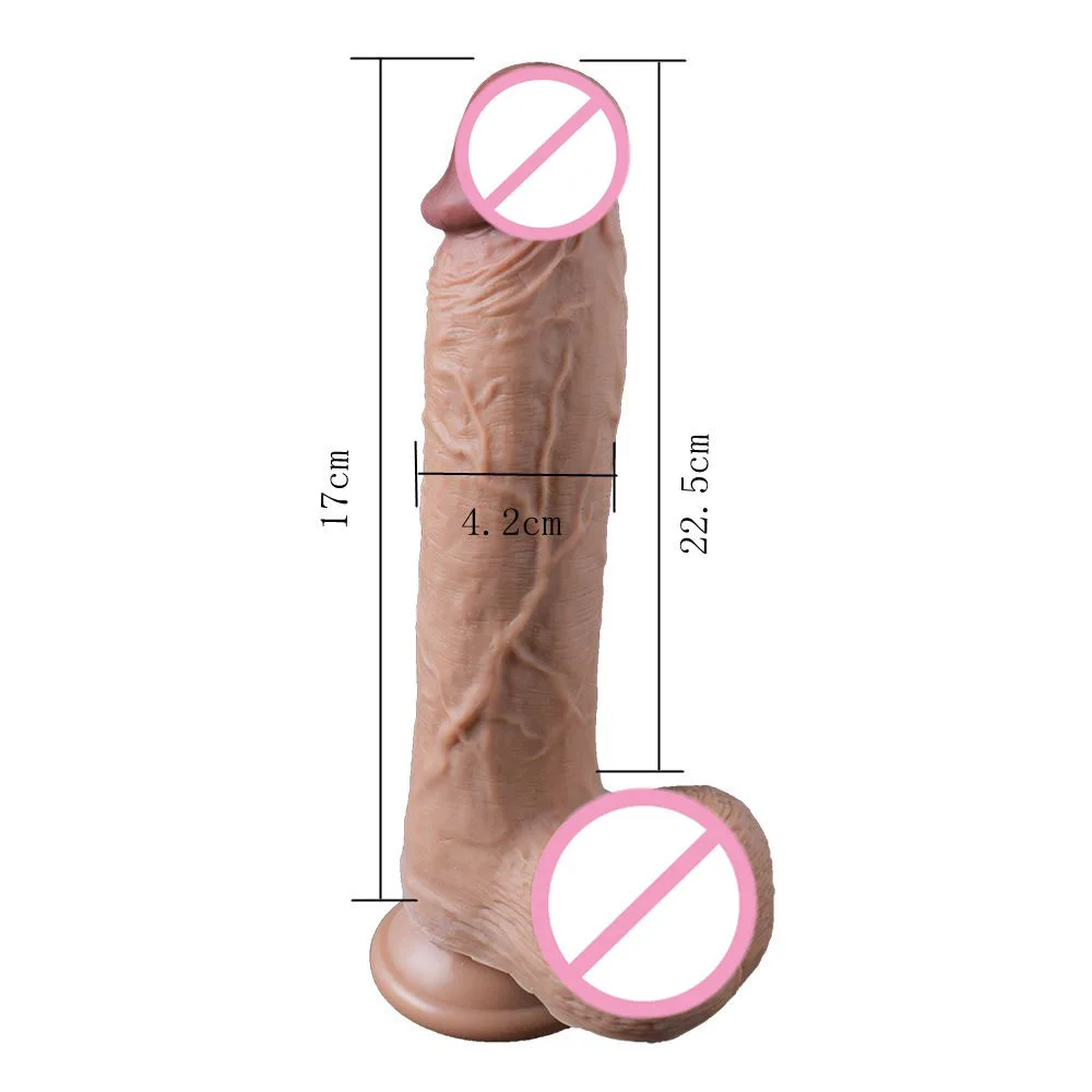8.8 Inch Super Mare Vibrator din Silicon Realist Pielea Penisului ventuza Vibratoare jucarii Sexuale pentru Femei Non Vibrații Anal Plug