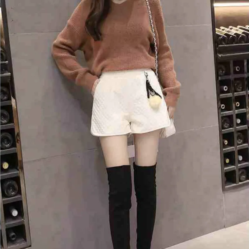 Pantaloni scurți Femei Matlasat Talie Elastic Plus Dimensiune 6XL Buzunar Solid Gros Toamna Ciucure la Modă de Agrement Harajuku Ulzzang Stil coreean