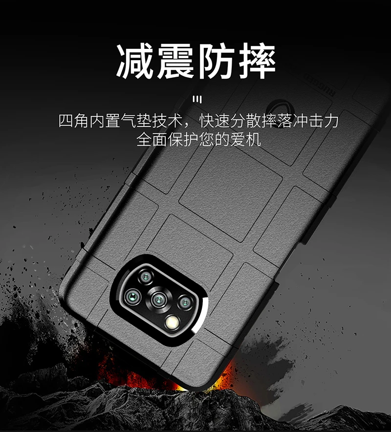 JAVY Pentru Xiaomi POCO X3 NFC telefon mobil caz Silicon militare anti-toamna Pentru Redmi 9 9A 9C Nota 9 8 T 10 Km F2 Pro cadou de Lux