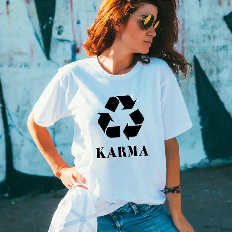 Sugarbaby New Sosire Karma tricou Cadou Pentru Ea, Cadou Pentru un Prieten Amuzant Tricou Unisex Crewneck T-shirt cu Maneci Scurte Karma tricou