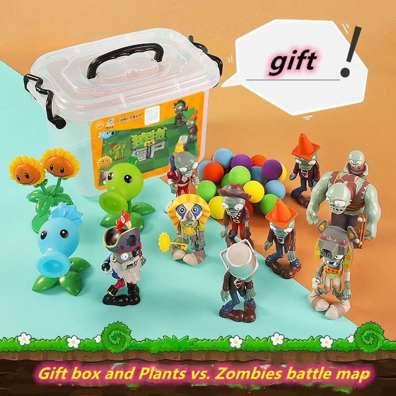 Noile Plante vs Zombi figurina Papusa Model Figurine Anime PVZ Fotografiere Jucărie Cutie de Depozitare Hartă Luptă de Crăciun Cadou de Ziua de nastere