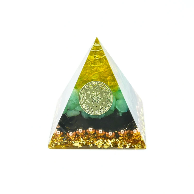 Aura Piramida Joasa Energie Cristale Originale Decor De Birou Acasă Rășină Reiki Cadou Aventurin Turmalina Generator De Energie