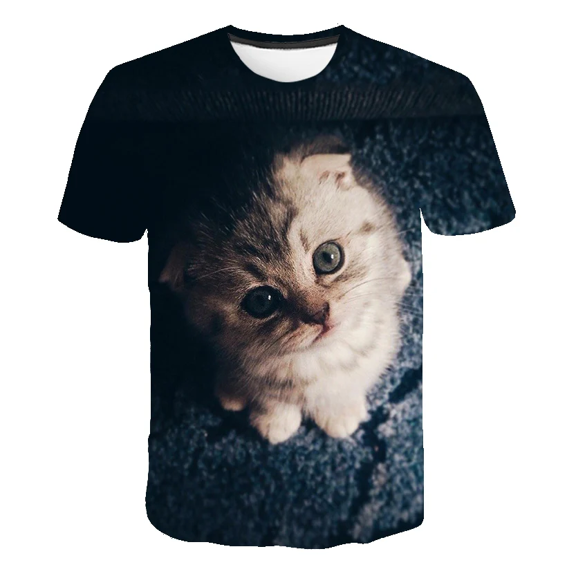 2020 pisica drăguț 3D T-Shirt de Vară amuzant copil Print Casual Harajuku Haine China Top baieti haine Streetwear copii haine de moda