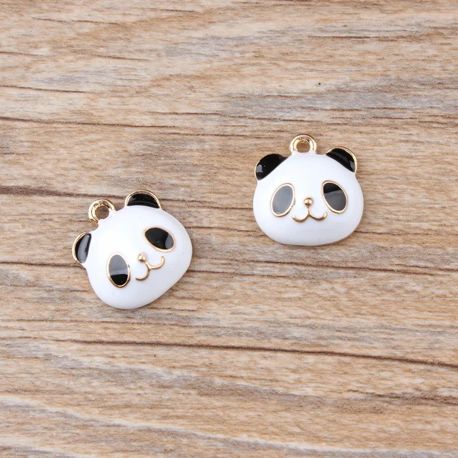 10buc/Set Simplu Picătură de Ulei de Aliaj Pandantiv Manual DIY Panda Perla Pisoi Bratara Pandantiv Accesorii Farmecele pentru a Face Bijuterii
