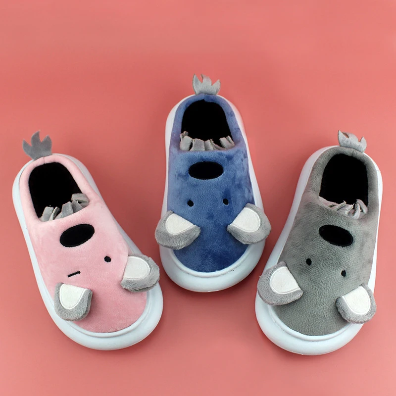 Miqieer Copii de Iarnă Caldă Papuci de Copil Desene animate Îngroșa Pluș Talpa Moale, Non-alunecare de Casa Pantofi Baieti cu Blană în Interior Bumbac Pantofi