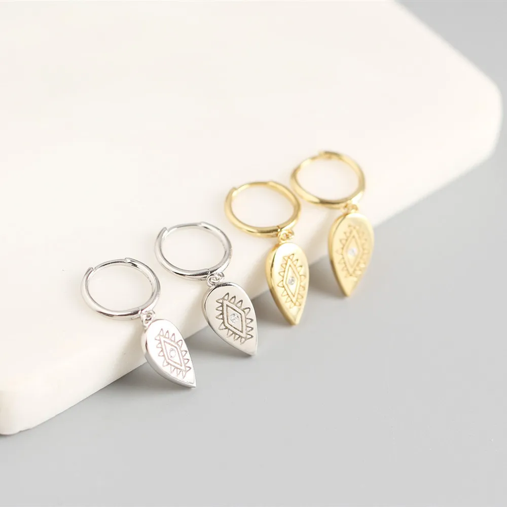 ANDYWEN Argint 925 8.5 mm Farmecele de Frunze Picătură Cercei Cercuri Bucle Ring Clipuri Piercing Zircon CZ Femei Bijuterii de Lux