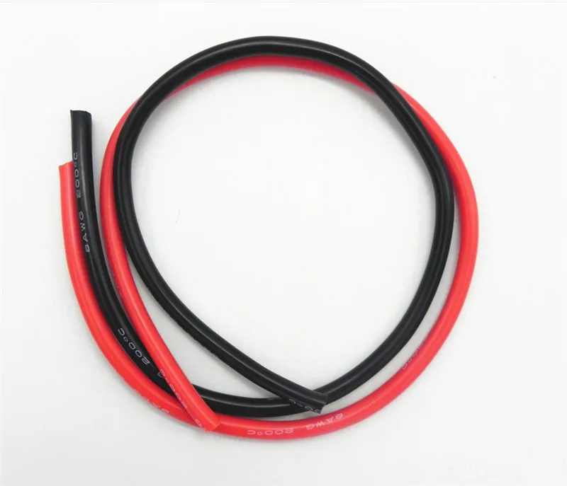 5Set /Lot 8AWG 1M Silicon Cablu de 0,5 M Negru + 0,5 M Roșu Conductor de Construcție de Înaltă Temperatură Cablu de Cupru Cositorit
