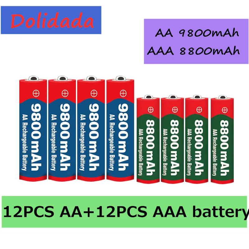 În 2020, de 1,5 V AA 9800 mAh+1.5 V AAA 8800 mAh Alkaline1.5V Baterie Reîncărcabilă Pentru Ceas Jucării aparat de Fotografiat baterie