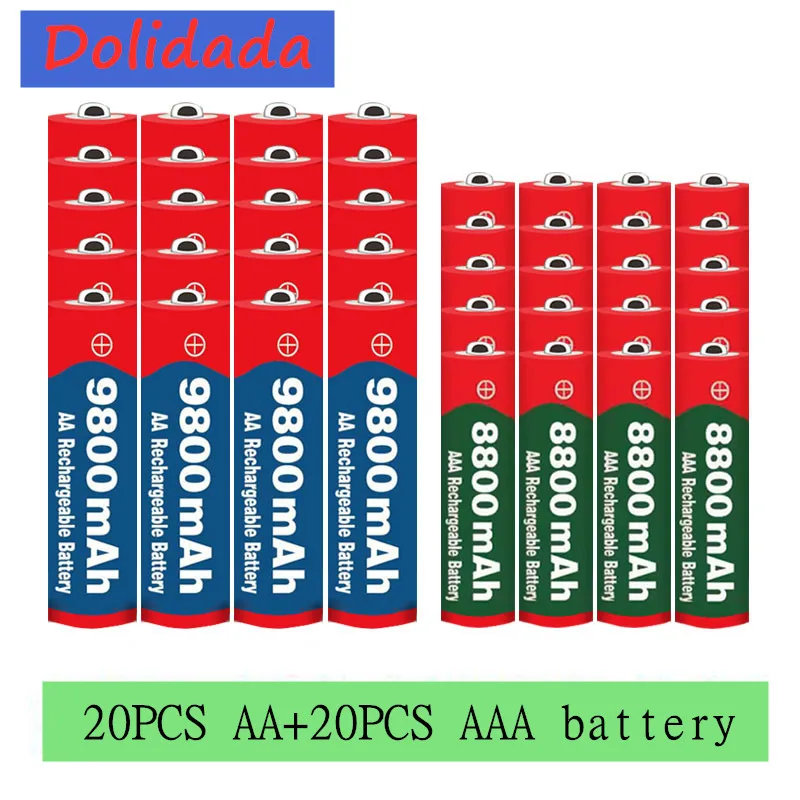 În 2020, de 1,5 V AA 9800 mAh+1.5 V AAA 8800 mAh Alkaline1.5V Baterie Reîncărcabilă Pentru Ceas Jucării aparat de Fotografiat baterie