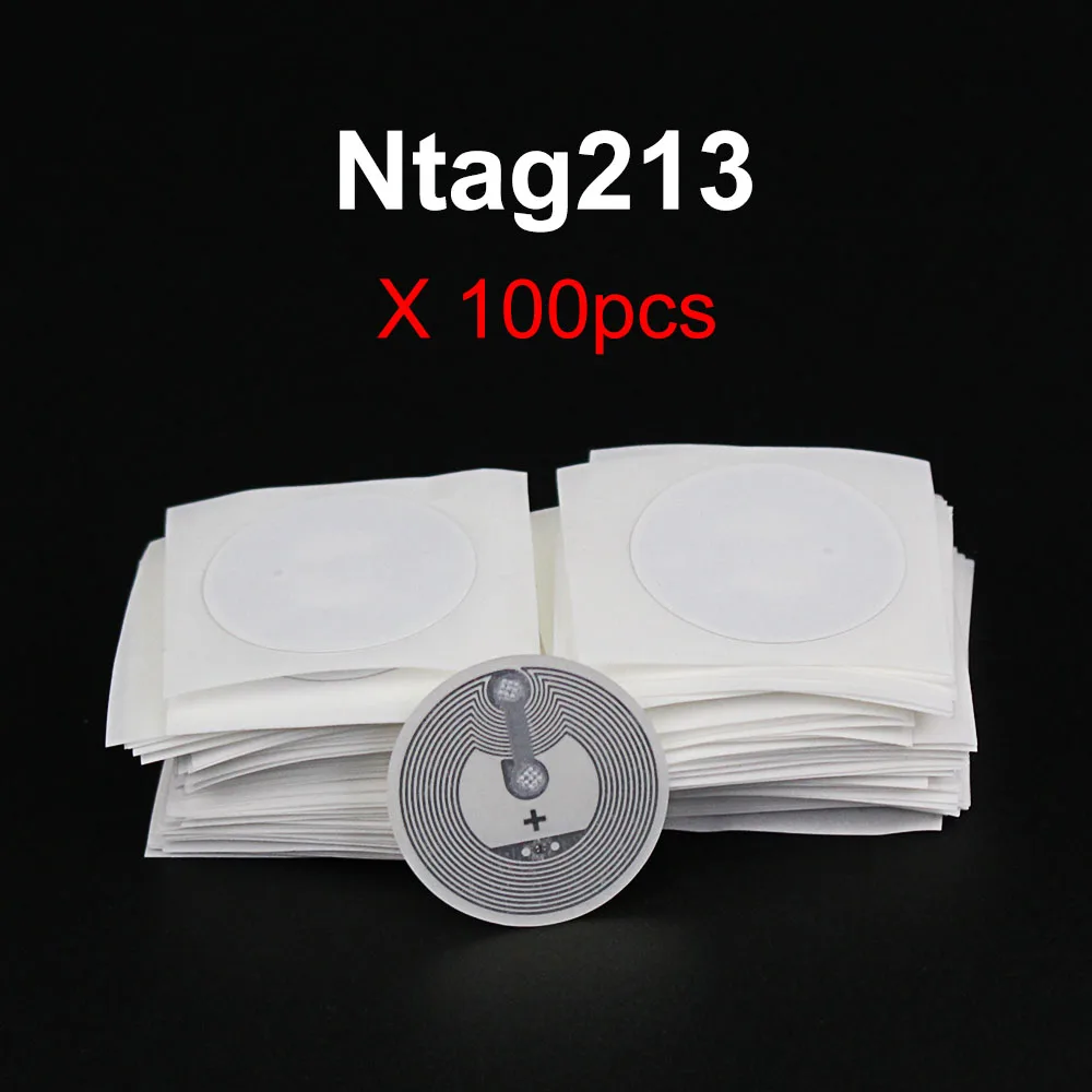 100buc Ntag216 Tag-uri NFC ISO14443A 13.56 MHz NFC Autocolant NTAG213 25mm Toate NFC Telefon Disponibil Etichete Adezive 10/50pcs RFID Token