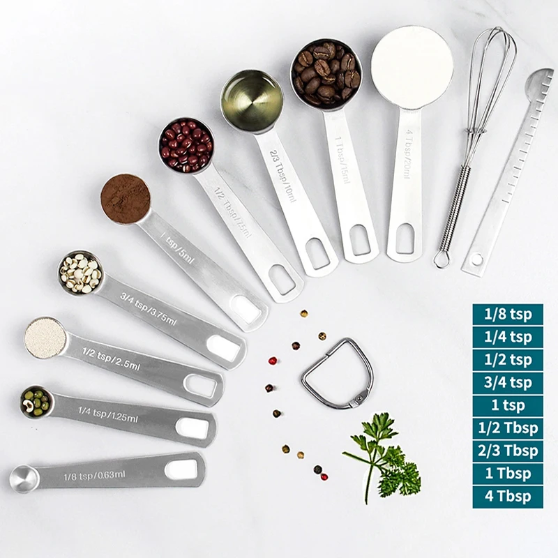 Linguri de măsurare Set - Heavy Duty din Otel Inoxidabil ml Instrumente de Măsurare Pentru Bucătărie, de Gătit și de Copt Acasă