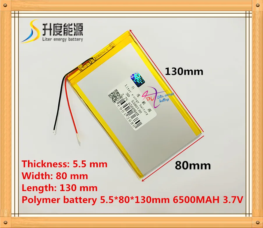 Transport gratuit Tablet pc 5580130 3.7 V 6500mAH (polimer litiu-ion baterie) Li-ion pentru tablet pc