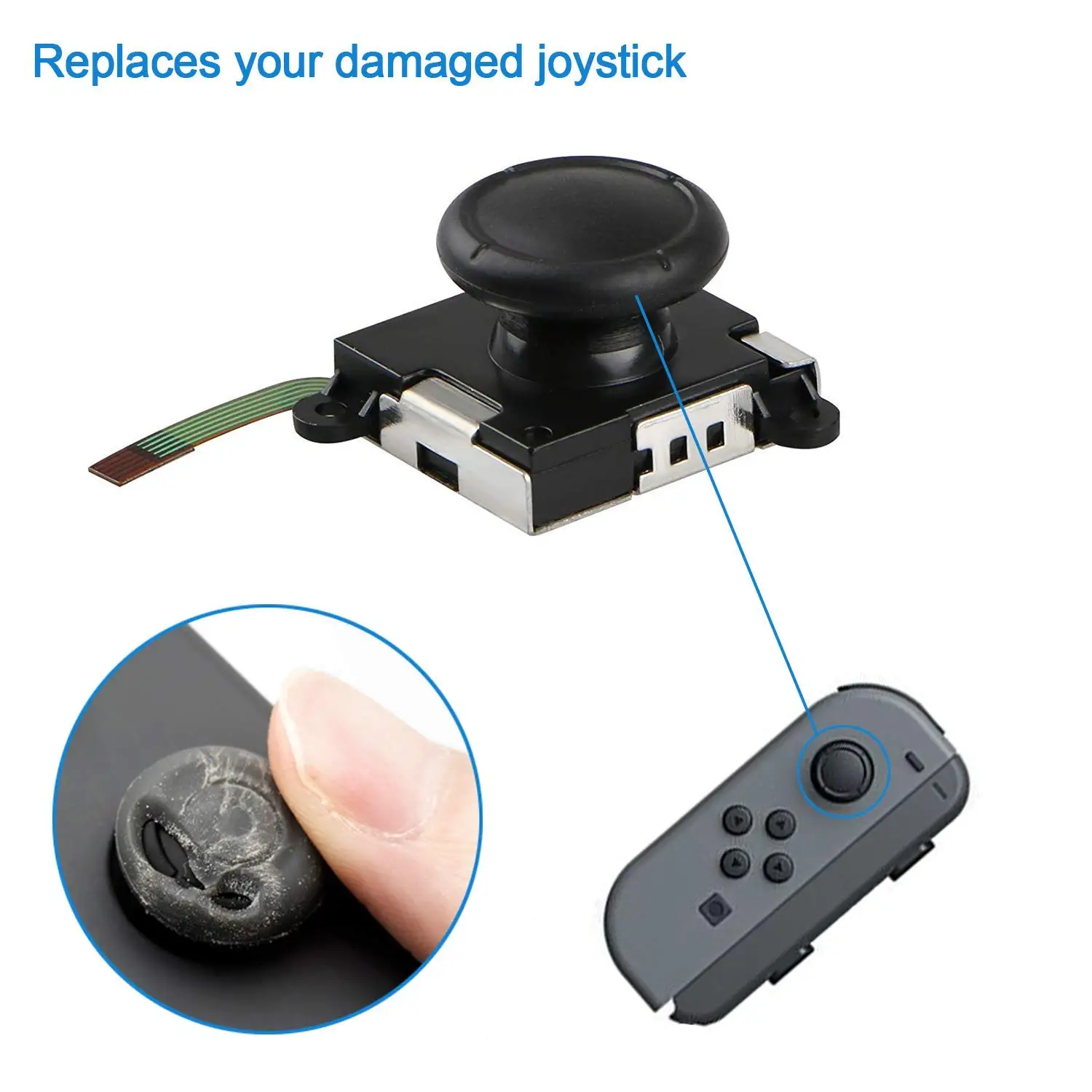 3D Înlocuire Joystick Analog Stick de Degetul mare pentru Nintendo Comutator Bucurie-Con Controller - Include Tri-Wing & Cruce Șurubelniță Instrument