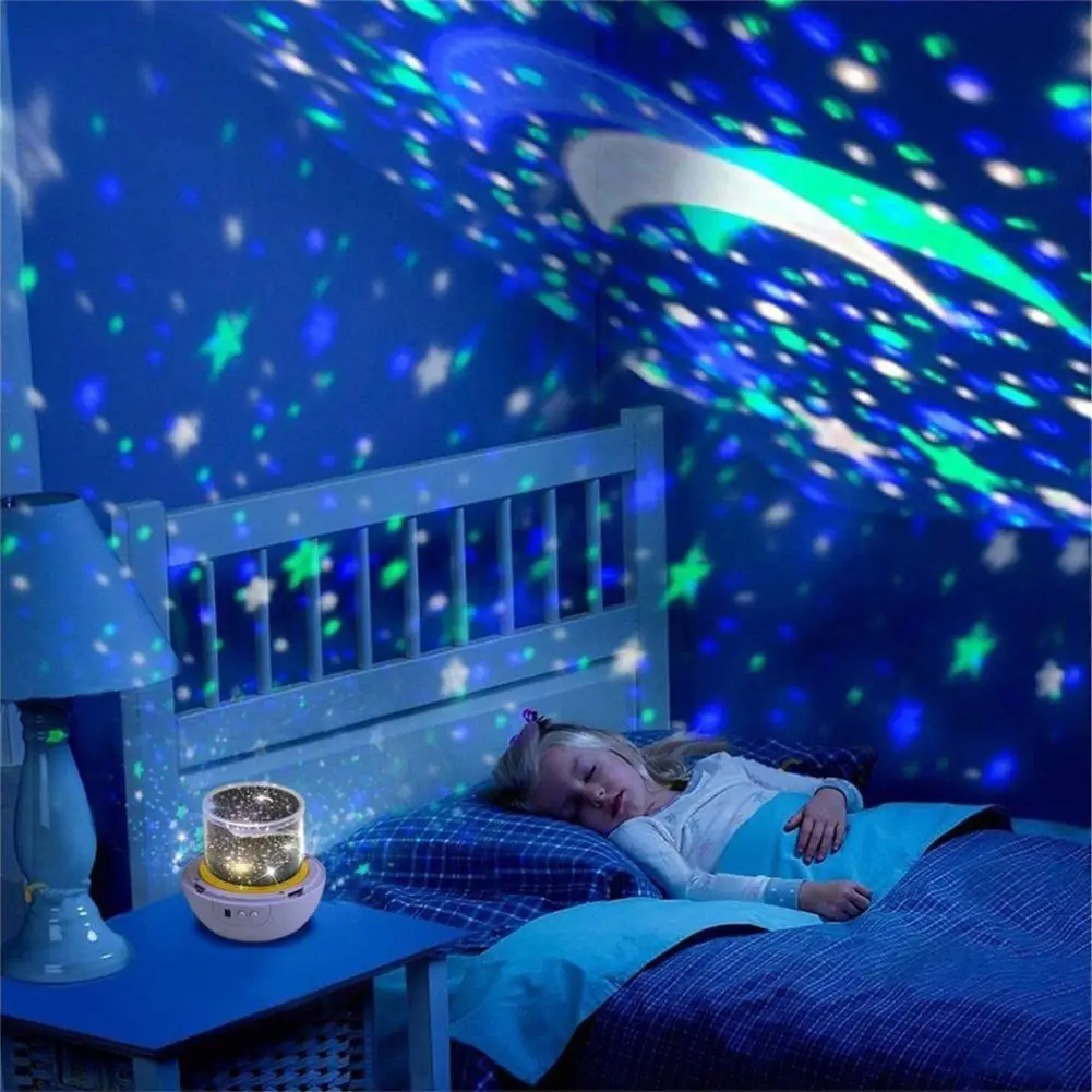 VKTECH Galaxy Proiector Cer Instelat Lampa de Proiecție cu Baterii de Rotație Noptieră Lumina de Noapte Proiector Star Cadouri Creative