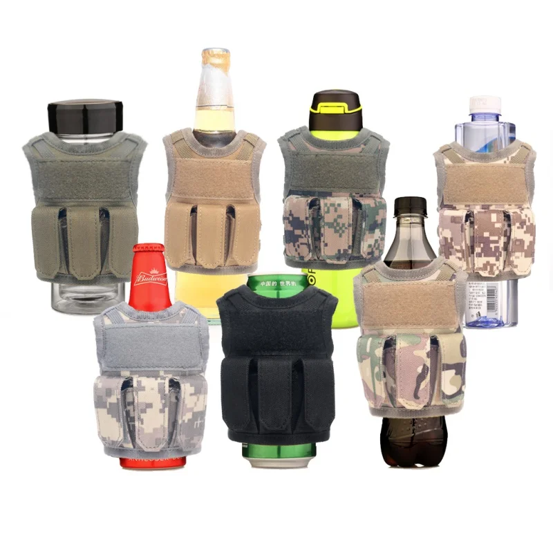 Sticla De Bere Capac Personal Camuflaj Sticla De Băutură Set Militar Mini Vesta Tactică Curea De Umăr Ajustabilă Bea