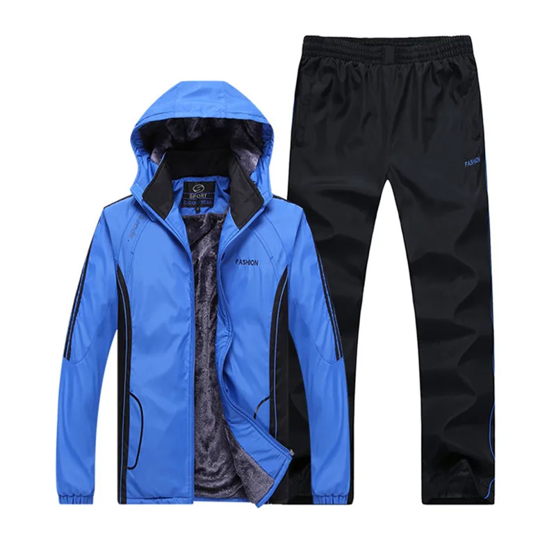 Iarna Treninguri Barbati Set Îngroșa Fleece Hanorac + Pantaloni Costum Cald Casual Barbati Haine Sport de Mari Dimensiuni L-5XL