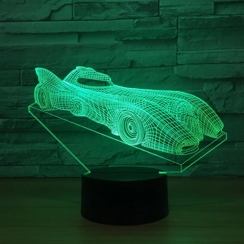 3D LED Iluzie Model de Masina de Curse de Noapte Lampa USB cu LED 7 Culori Intermitent Lampa de Masa ca Noutate Cadouri Lumini & Decoratiuni de camere
