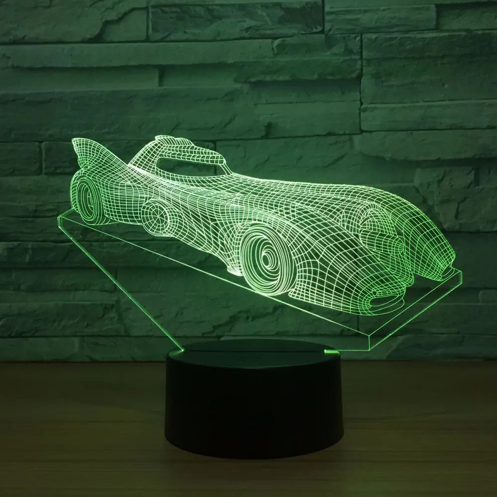 3D LED Iluzie Model de Masina de Curse de Noapte Lampa USB cu LED 7 Culori Intermitent Lampa de Masa ca Noutate Cadouri Lumini & Decoratiuni de camere