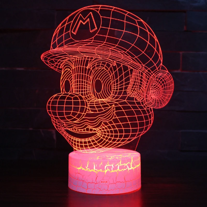 Super Mario temă 3D Lampa LED lumina de noapte în 7 Culori Schimba starea de Spirit Touch Lampa cadou de Crăciun Dropshippping