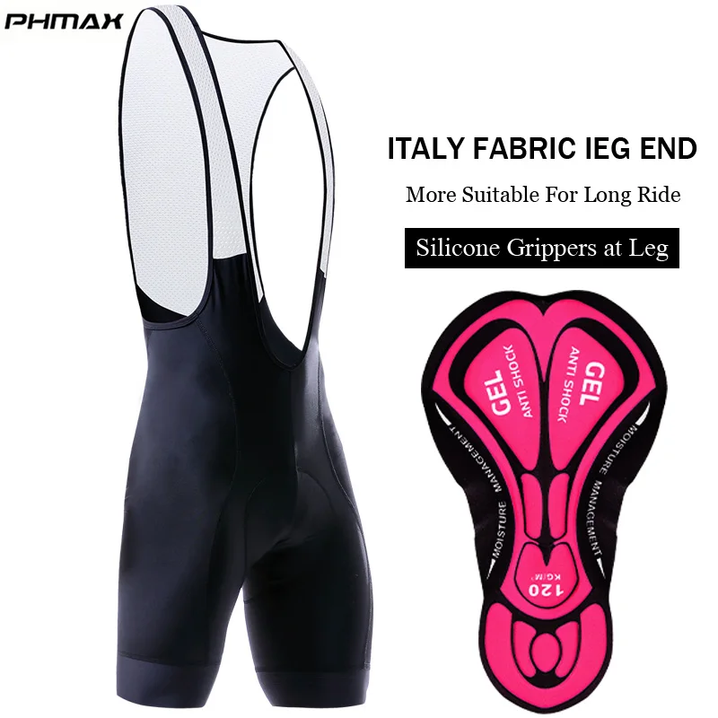 PHMAX Pro Femeile Ciclism, Bavete pantaloni Scurți Italia Silicon Prindere la Picior Pro Biciclete Pantaloni pe Sub Porți de Biciclete de Munte Gel Căptușit Colanti